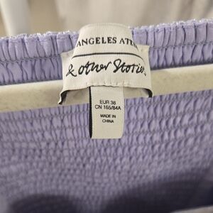 Purple Metalic Balloon Sleeve Top